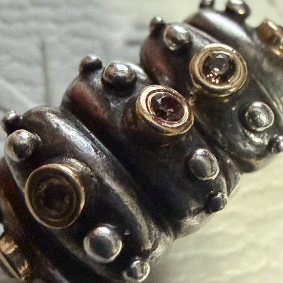 Authentic Pandora Silver And Gold Two Tone 14k Brown Fusion CZ Clip Charm - Picture 3 of 4